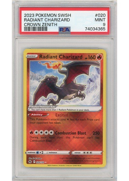 Radiant Charizard 020/159 PSA 9
