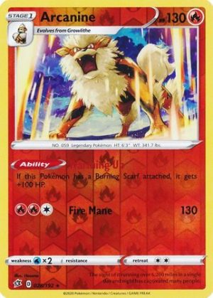 Arcanine - 028/192 - Reverse
