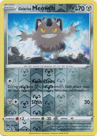 Galarian Meowth – 127/202 – Reverse