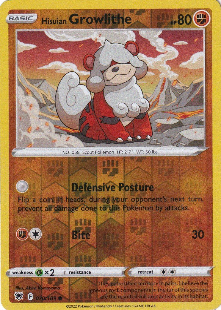 Hisuian Growlithe – 70/189 – Reverse