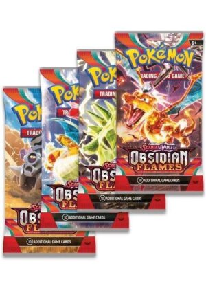 Booster Pack full artwork set (4 stk.) fra SV03 Obsidian Flames