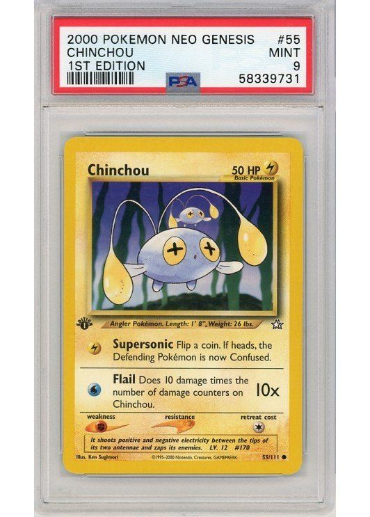 Chinchou – 55/111 – 1st Edition – PSA 9