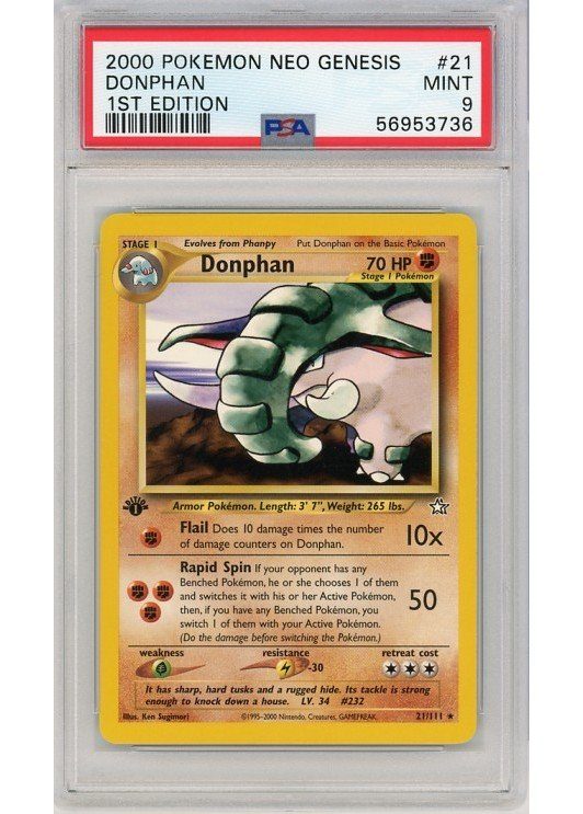 Donphan 21/111 1st Edition PSA 9