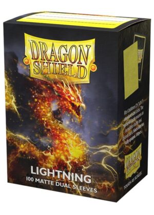 Dragon Shield matte dual (Gul / Lightning) Deck Protector Sleeves 100 stk. top-loading (63x88mm)