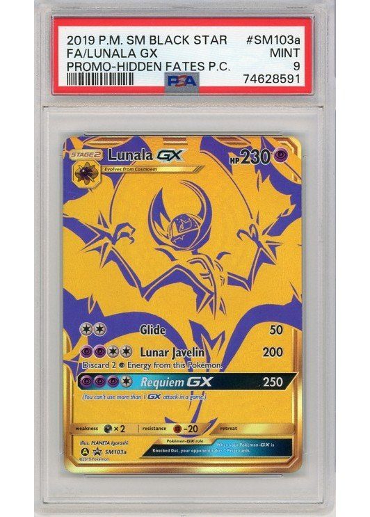 Lunala GX – Alternate Art – SM103a – PSA 9