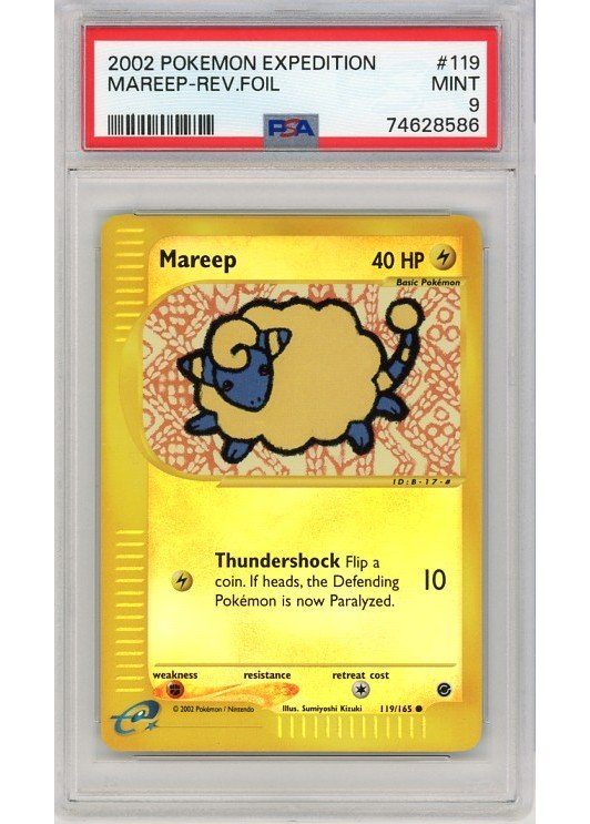 Mareep – 119/165 – Reverse Foil – PSA 9