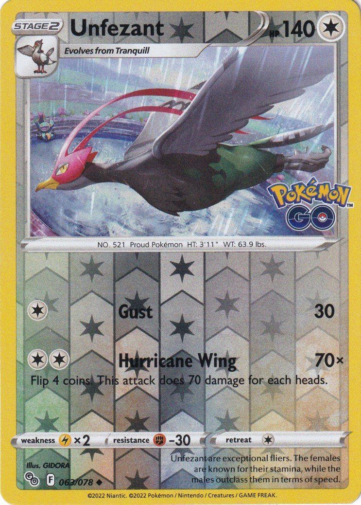 Unfezant - 63/078 - Reverse