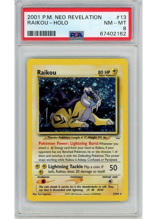 Raikou PSA 8 - Gradede pokemon kort på Pokemons.dk