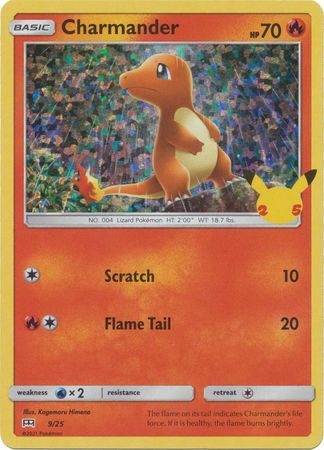 Charmander - 9/25 (Holo) - 25 års jubilæum - McDonald's Promo - Pokemon McDonald's Collection 2021