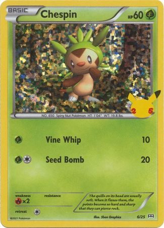 Chespin - 6/25 (Holo) - 25 års jubilæum - McDonald's Promo - Pokemon McDonald's Collection 2021