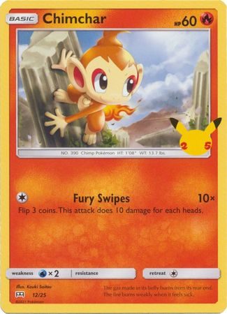 Chimchar - 12/25 (Non Holo) - 25 års jubilæum - McDonald's Promo - Pokemon McDonald's Collection 2021