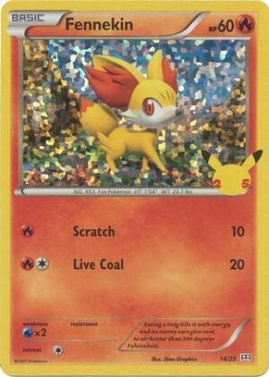 Fennekin - 14/25 (Holo) - 25 års jubilæum - McDonald's Promo - Pokemon McDonald's Collection 2021