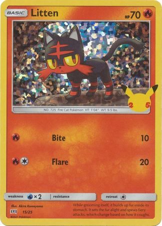 Litten - 15/25 (Holo) - 25 års jubilæum - McDonald's Promo - Pokemon McDonald's Collection 2021