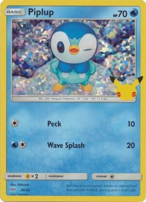 Piplup - 20/25 (Holo) - 25 års jubilæum - McDonald's Promo - Pokemon McDonald's Collection 2021