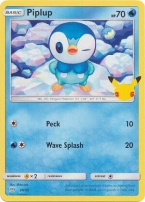 Piplup - 20/25 (Non Holo) - 25 års jubilæum - McDonald's Promo - Pokemon McDonald's Collection 2021