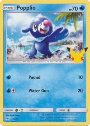 Popplio - 23/25 (Non Holo) - 25 års jubilæum - McDonald's Promo - Pokemon McDonald's Collection 2021