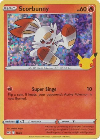 Scorbunny - 16/25 (Holo) - 25 års jubilæum - McDonald's Promo - Pokemon McDonald's Collection 2021