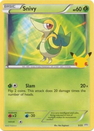 Snivy - 5/25 (Non Holo) - 25 års jubilæum - McDonald's Promo - Pokemon McDonald's Collection 2021