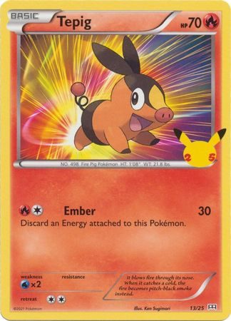 Tepig - 13/25 (Non Holo) - 25 års jubilæum - McDonald's Promo - Pokemon McDonald's Collection 2021