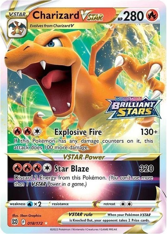 Charizard VSTAR - 018/172 - Brilliant Stars Stamp - JUMBOkort