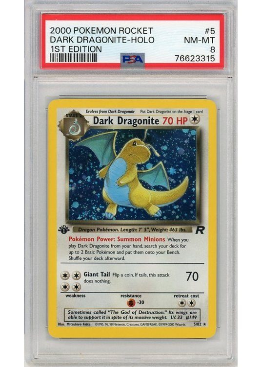 Dark Dragonite 5/82 1st Edition PSA 8