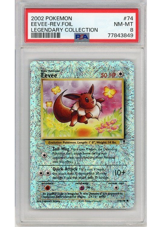 Eevee 74/110 Reverse Foil PSA 8