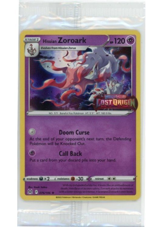 Hisuian Zoroark - 076/196 - Lost Origin Stamp - Sealed