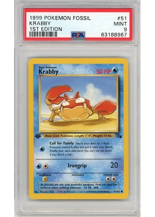 Krabby 51/62 1st Edition PSA 9