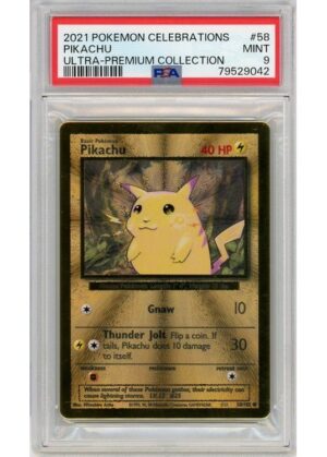 Pikachu Metal kort Celebration UPC 58/102 PSA 9
