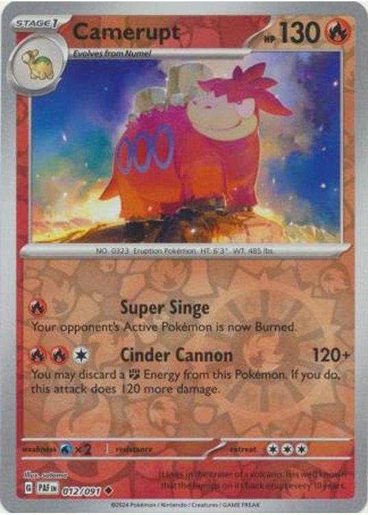 Camerupt - 012/091 - Reverse
