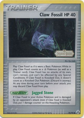 Claw Fossil - 78/92 - Reverse