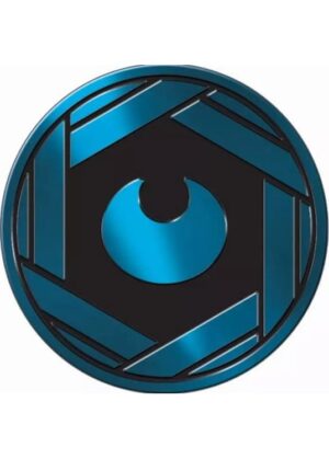 Darkness type symbol Pokemon mønt (Turkis - Mirror Holo) - Stor