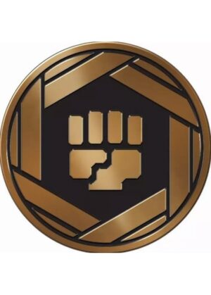 Fighting type symbol Pokemon mønt (Brun - Mirror Holo) - Stor