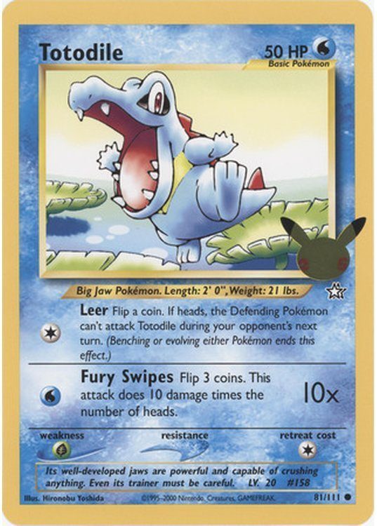 First Partner JUMBO 3-Pak - Johto - Totodile 81/111 JUMBOkort - Pokemon 25 års jubilæum