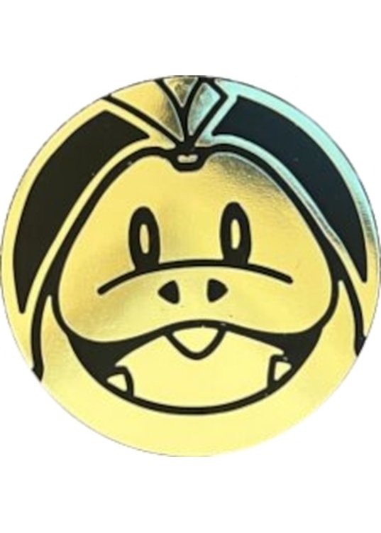 Fuecoco Pokemon mønt (Guld - Mirror Holo) - Stor