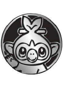 Grookey Pokemon mønt (Sølv - Mirror Holo) - Stor