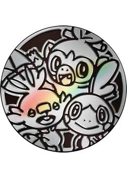 Grookey, Scorbunny & Sobble Pokemon mønt (Sølv - Rainbow Holo) - Almindelig