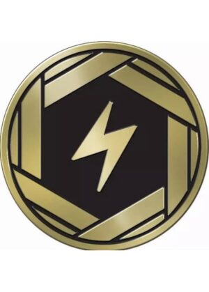 Lightning type symbol Pokemon mønt (Guld - Mirror Holo) - Stor