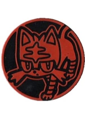 Litten Pokemon mønt (Rød - Rainbow Holo) - Almindelig