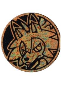 Lycanroc Pokemon mønt (Guld - Frosted Holo) - Almindelig