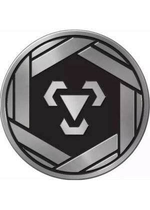 Metal  type symbol Pokemon mønt (Grå - Mirror Holo) - Stor