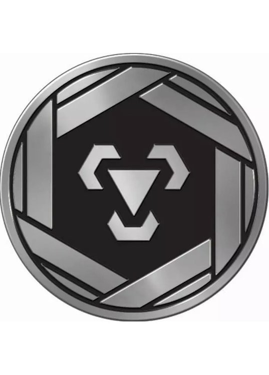 Metal  type symbol Pokemon mønt (Grå - Mirror Holo) - Stor