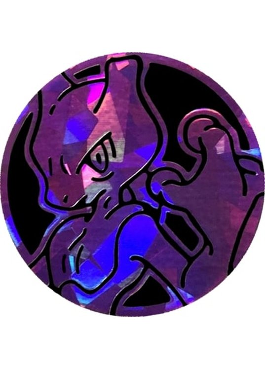 Mewtwo Pokemon mønt (Lilla - Cracked Ice Holo) - Almindelig