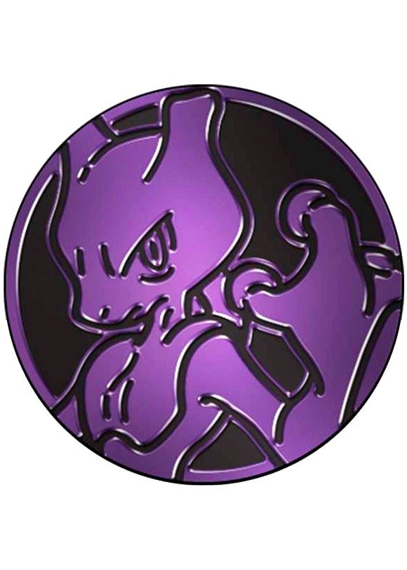 Mewtwo Pokemon mønt (Lilla - Mirror Holo) - Almindelig