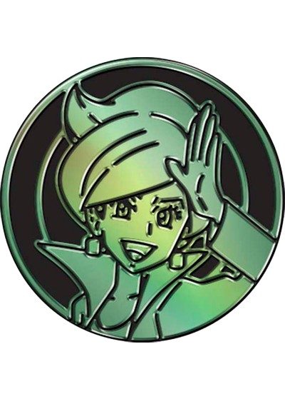Professor Juniper Pokemon mønt (Grøn - Mirror Holo) - Stor