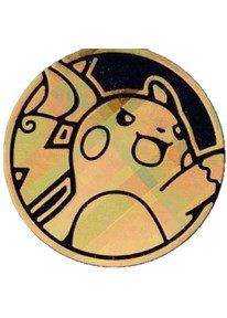 Raichu Pokemon mønt (Guld - Pixel Holo) - Almindelig