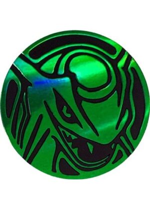 Rayquaza Pokemon mønt (Grøn - Sheen Holo) - Almindelig