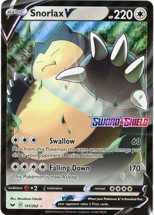 Snorlax V - 141/202 - Sword & Shield Stamp - JUMBOkort