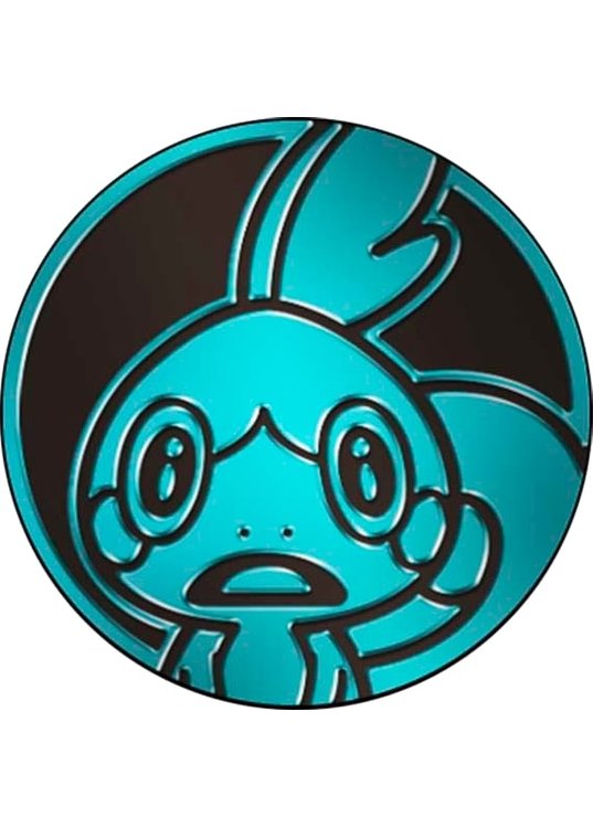 Sobble Pokemon mønt (Blå - Mirror Holo) - Almindelig