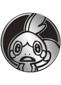 Sobble Pokemon mønt (Sølv - Mirror Holo) - Stor